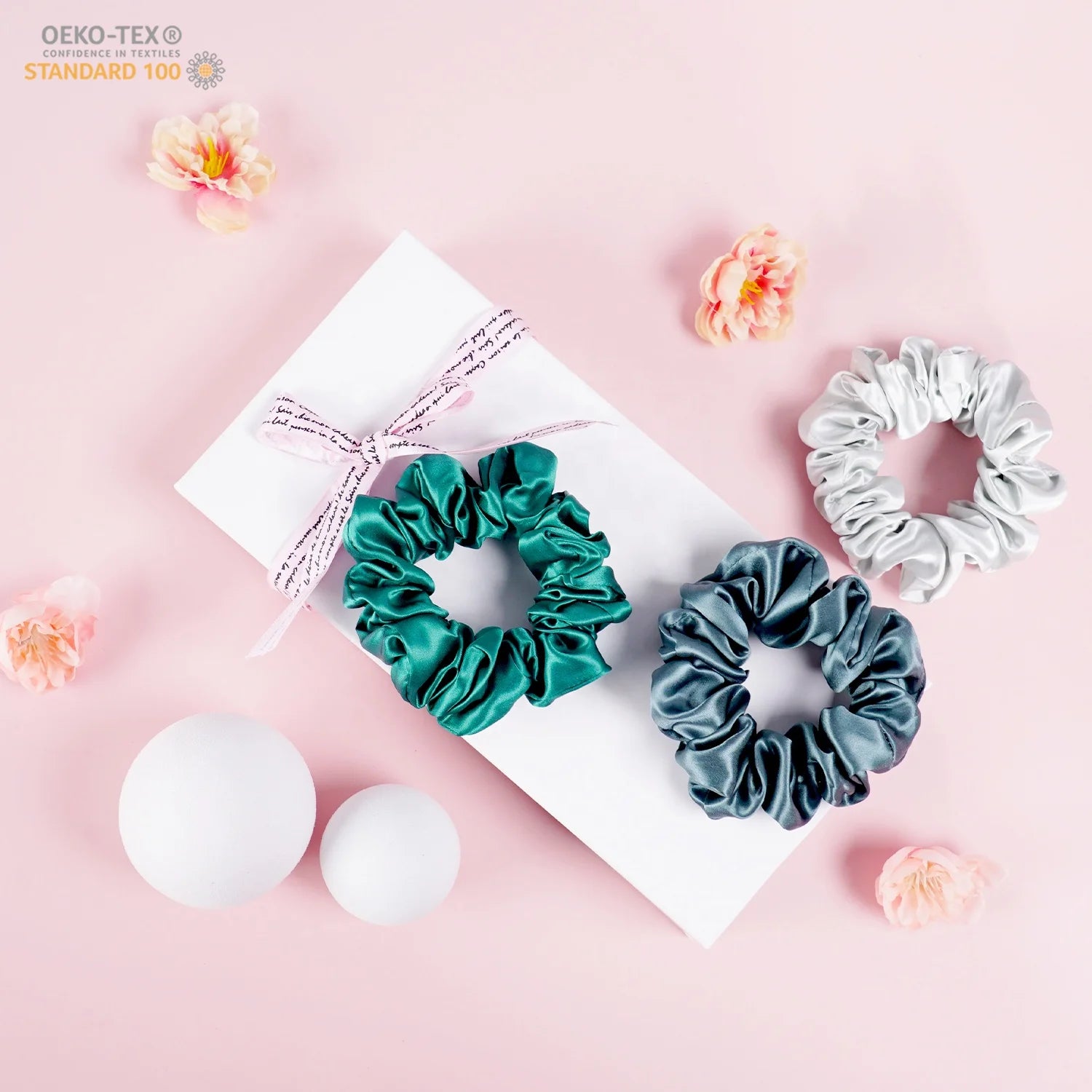 19MM 3.5CM Silk Scrunchies 100% Mulberry Silk Women Hair Accessories