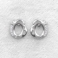 Sterling Silver 6*8mm Semi Mount Stud Earrings Empty Support Blank Claws Setting S925 Mountain Base Without Stone for DIY Inlay