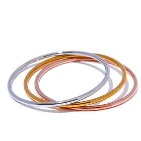 JINYOU 2673 Classic 3.0*60/65mm Stainless Steel Round Bracelet Bangle 18K PVD Stylish Metal Simple Daily Jewelry Waterproof
