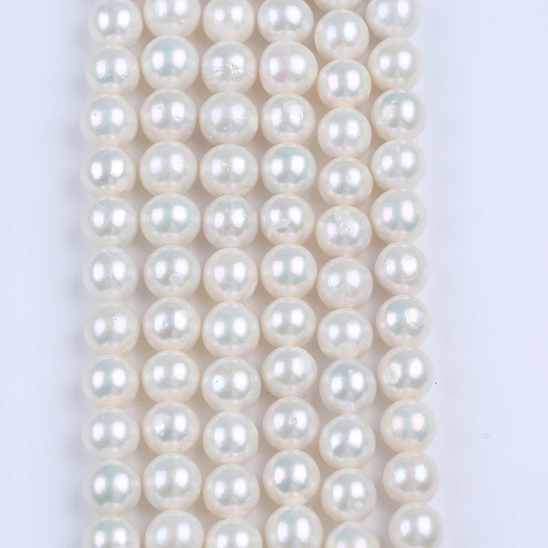 Zhuji Pearls Natural 11-13mm White Edison Round Freshwater Pearl Strands for Jewelry Making