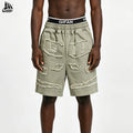 Custom Street Style Twill Canvas Washed Ripped Distressed Shorts for Men