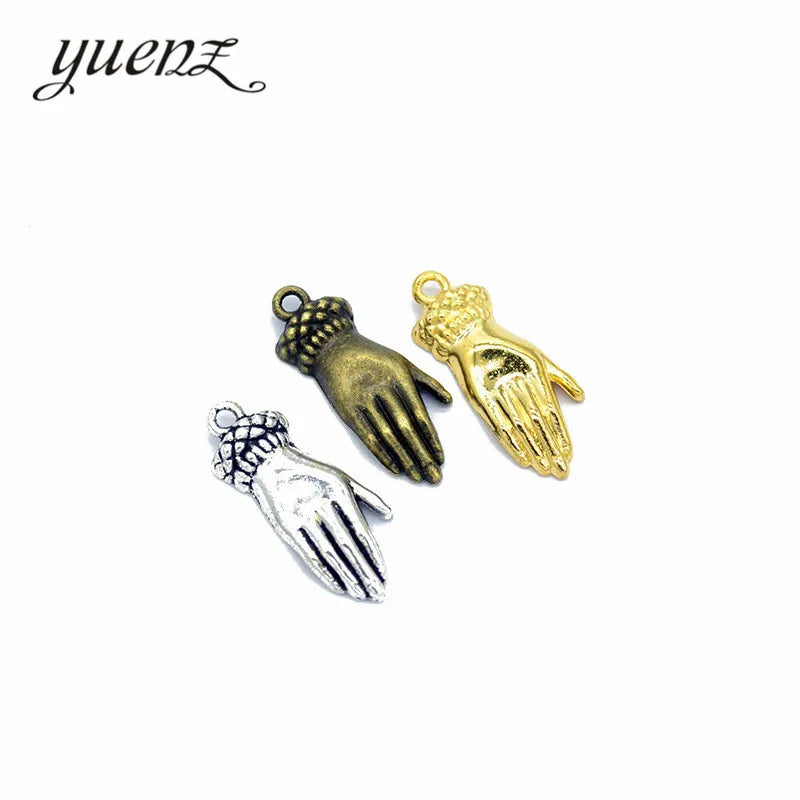 YuenZ Antique Silver Color Gloves Charms Pendants for Bracelet Necklace DIY Jewelry Making Finding Accessories 26*10mm N133