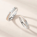 BASQUESUN Factory New Meteor Couple Copper Set Zircon Simple Creative Commemorative Wishing Starry Sky Brushed Couple Ring