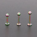 5 Colors Children's Wedding Stainless Steel Claw Setting Lip Piercing Labret Stud Body Jewelry