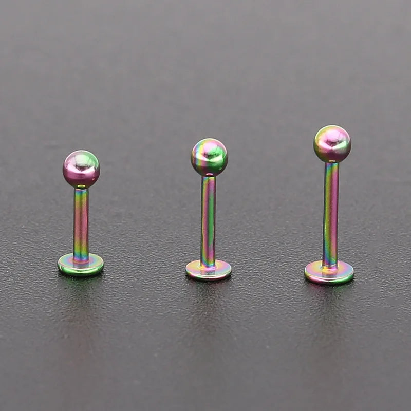 5 Colors Children's Wedding Stainless Steel Claw Setting Lip Piercing Labret Stud Body Jewelry