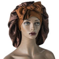 Adjustable Silky Hair Bonnet With Wide Elastic Tie Band Straps Hot Sale Satin Sleeping Cap Jumbo Size for Women Hair Care