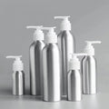Custom Logo Silver Dispenser Aluminum Lotion Pump Shampoo Bottles 30ml-250ml Range for False Eyelashes Face Masks White Press