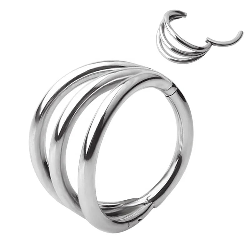 Custom Fashion G23 Titanium with 3 Fans Side Facing Hinged Segment Clicker Fashion Body Jewelry Manufacturer