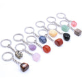 Wholesale Keychains Natural Tumbled Crystal Charm Key Chain Stone Gem Nuggets Key Rings Healing Crystals