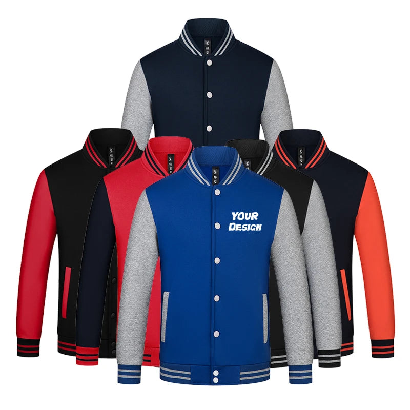Excellent Custom Quality Silk Screen Printing Men's Baseball Jackets Cotton Sport Varsity Jackets Baseball Uniform