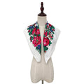 Nidu 2023 Women Russia Style Ethnic Square Head Scarf Ethnic Causal Floral Print Scarf