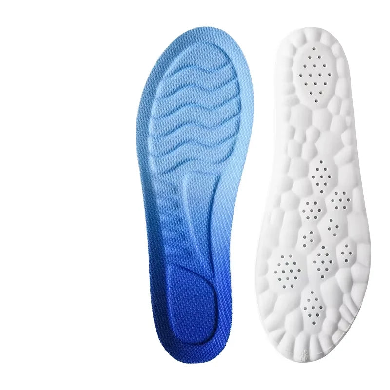 Super Soft Bottom PU Sports Insoles for Men Women Heel Cushions Breathable Sweat-Absorbent for Long-Standing Comfort