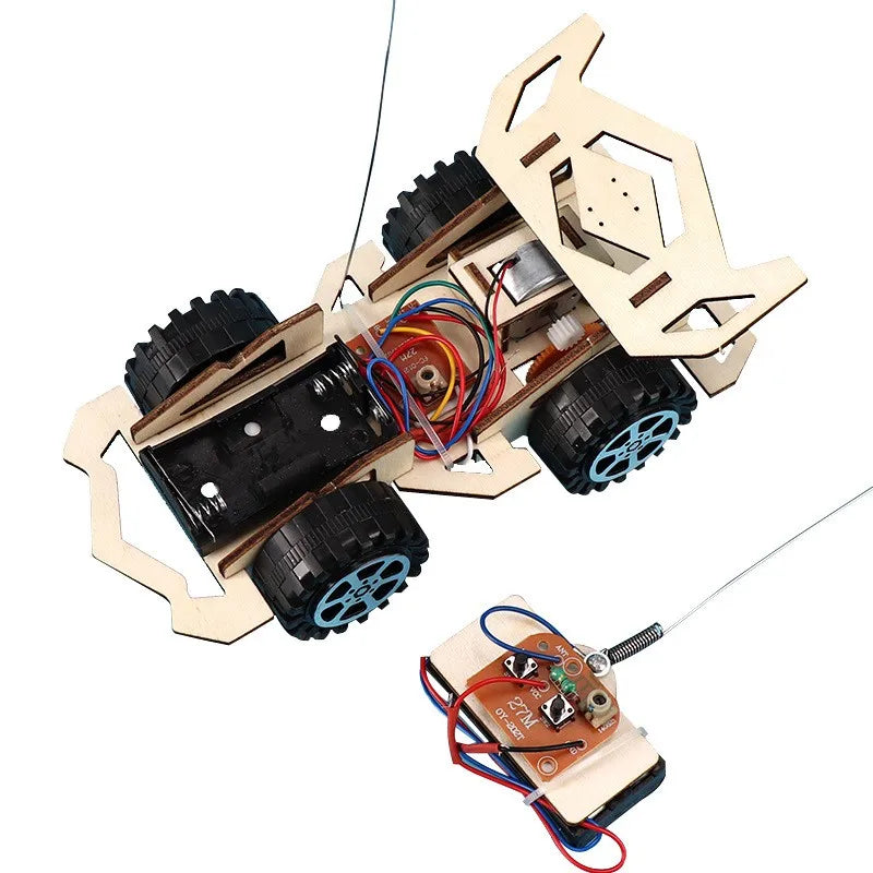 2026 New Wooden Diy Remote Control Racing Model Science Experiment Kit Educational Toy Handmade Craft Wood Bamboo