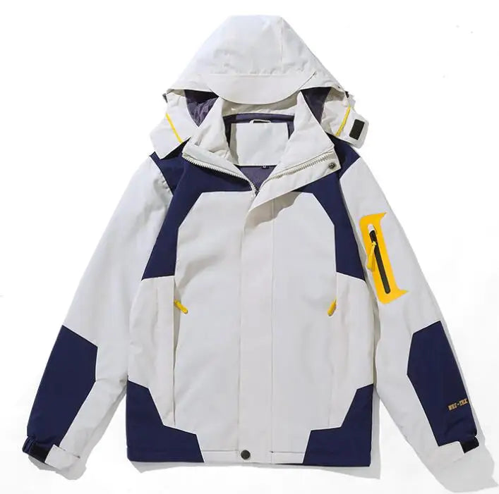 Spring Autumn Fashion Zip up Men's Mountaineering Outdoor Jacket Casual Sport Hiking Windbreaker Jacket With Detachable Hooded