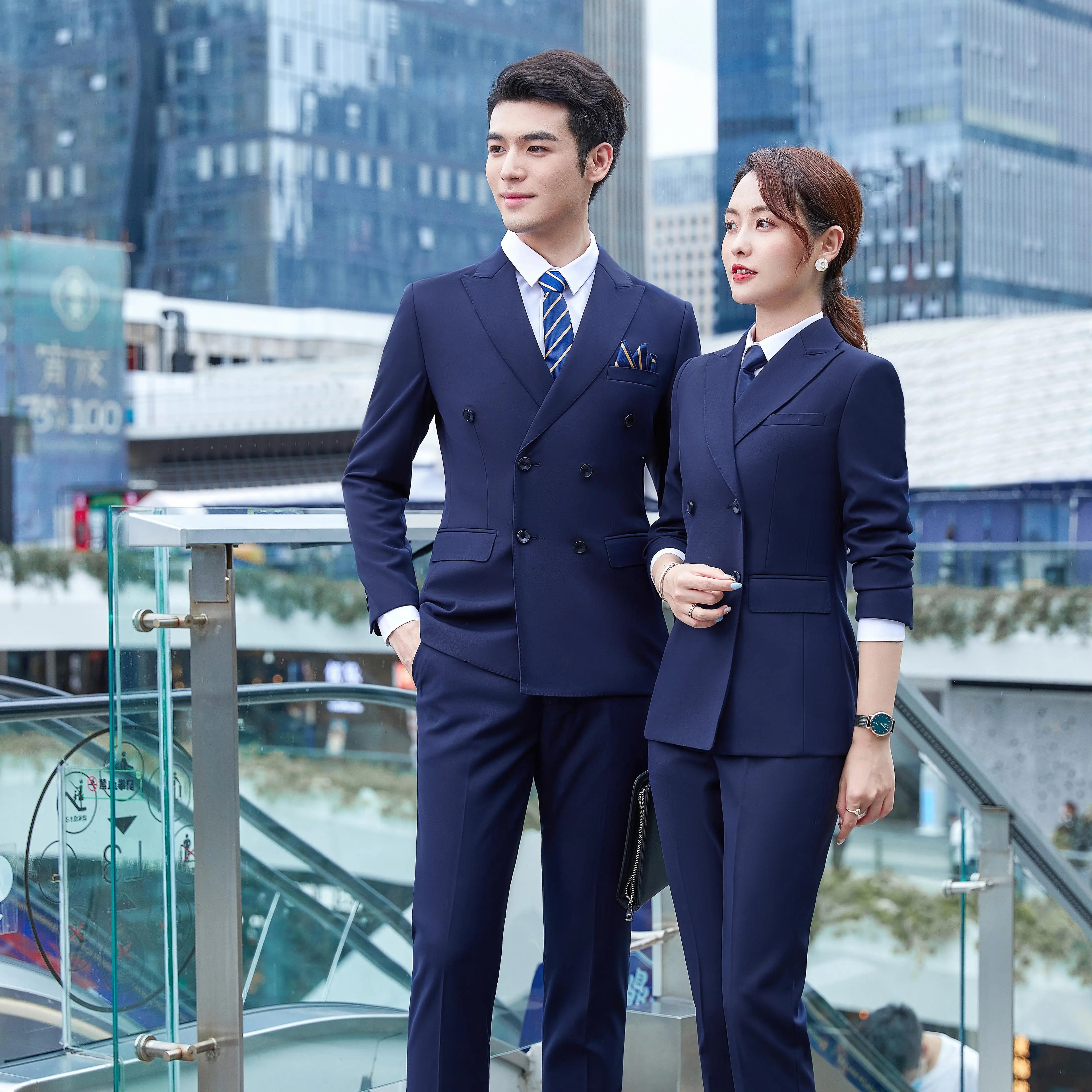 Touchhealthy Supply 2 Row Button Style Customs logo Double Breasted Suits for Men Women's Suits
