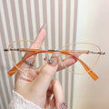 2024 New Fashion Cat Eye Glasses Anti Blue Light Myopia Glasses Metal Optical Frame