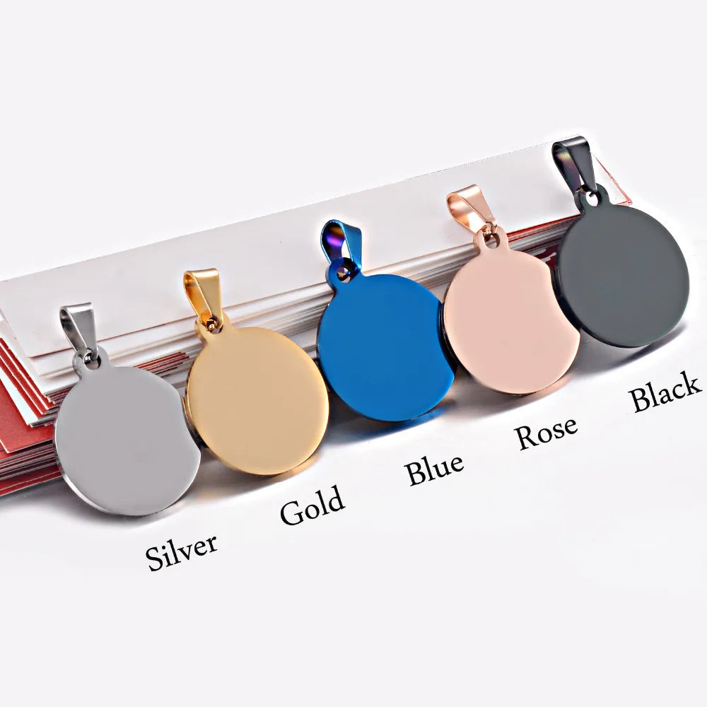 Custom Blank Stainless Steel Dog Tag Silver / Gold / Rose Gold / Metal Dog Tag with Laser Engrave logo