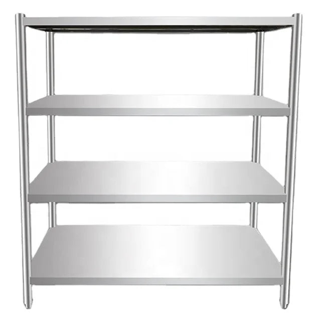 4 Tiers Rack 201 304 Stainless Steel Storage Shelf for Kitchen Commercial Storage Shelf