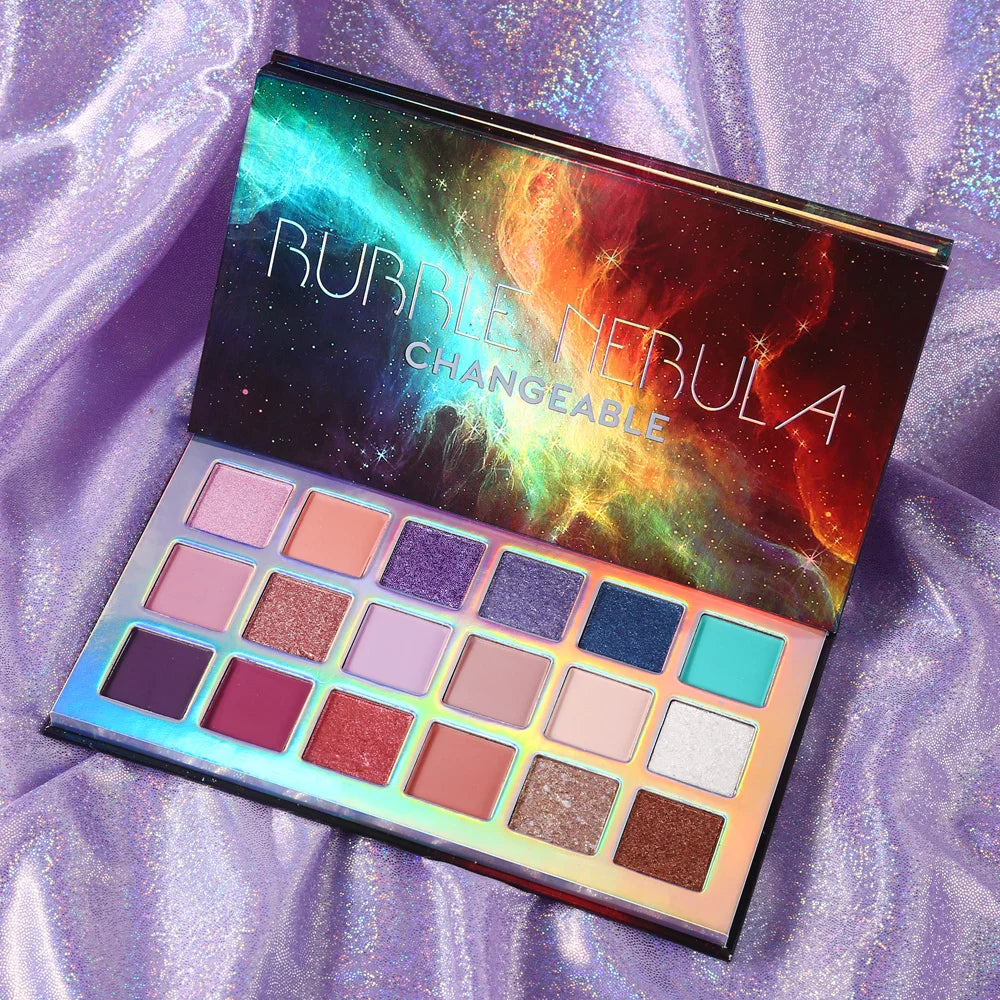 UCANBE 18-Color Eyeshadow Keeper Luminous Crystal Eyeshadow Cases Empty Cardboard Square Pans Palette for Powder