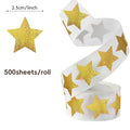 Cross-Border Laser Fine Sand Golden Five-Pointed Star Stickers 500 Stickers/Roll for Candle Craft Gift Decoration Envelope
