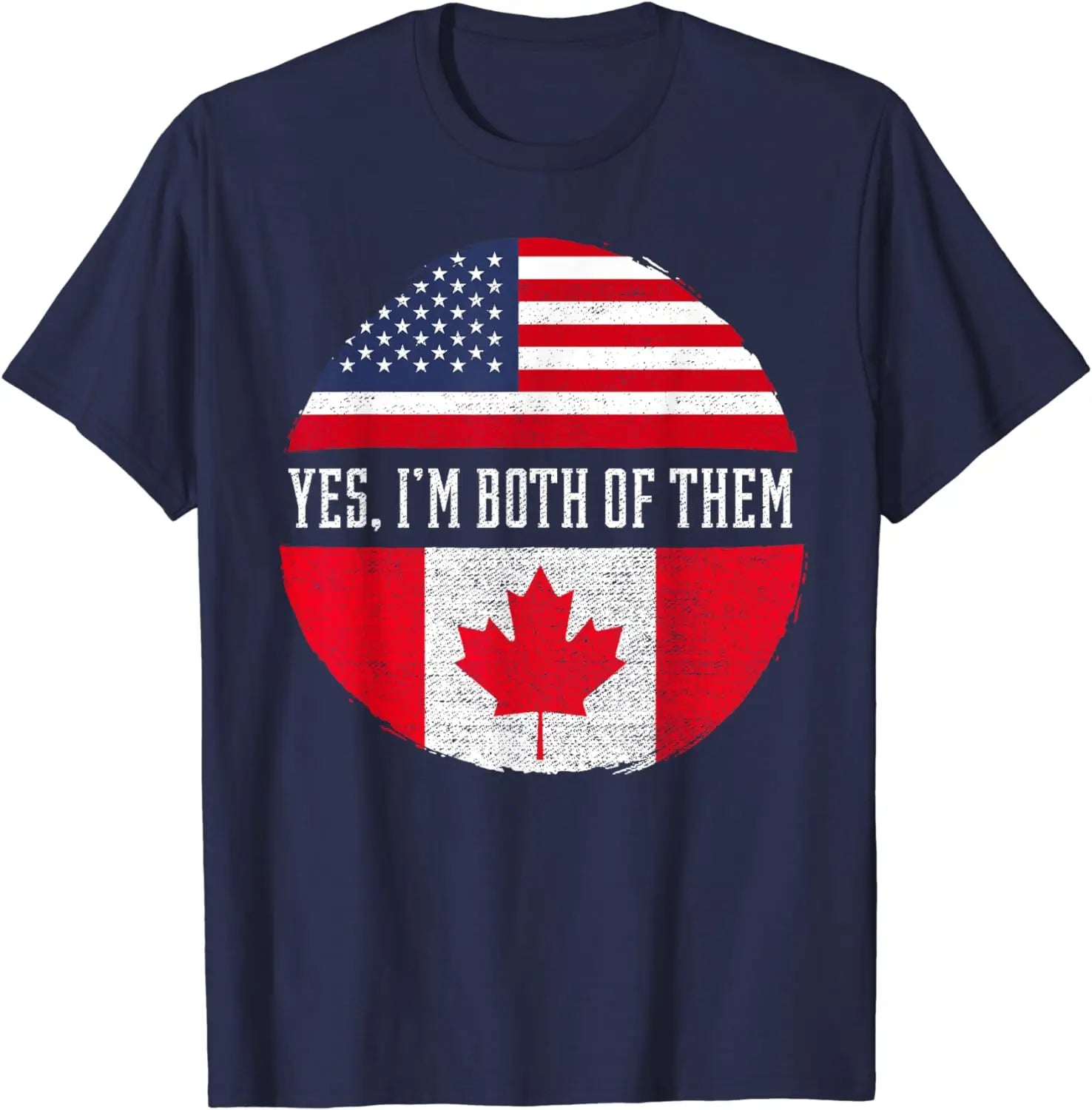 Fitspi Yes I'm Both of Them Proud Usa America Canada Flag Gift T-shirt Wholesale