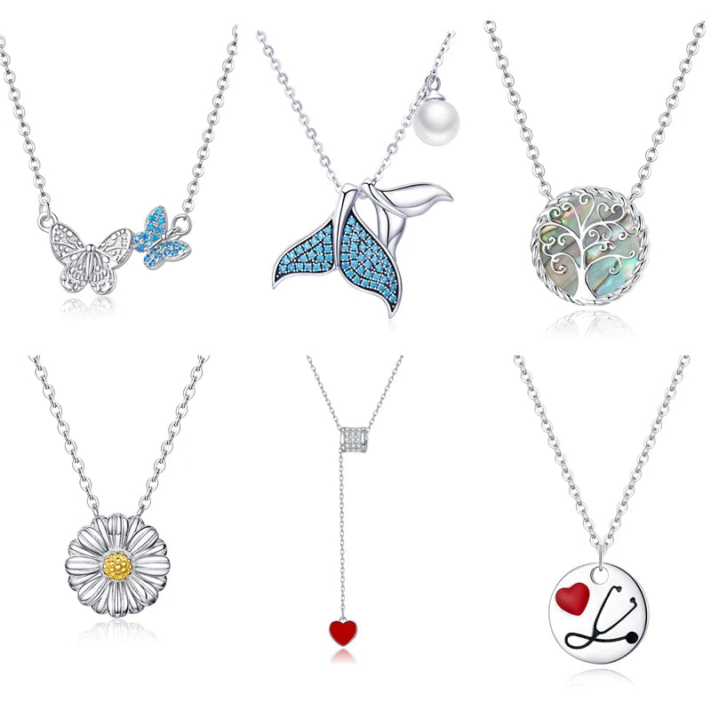 Wholesale New Style S925 Fine Silver Jewelry for Women Sterling Silver 925 Necklace Zircon Design Regalo Para Mam