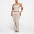 4Xl Foldover Pant Workout Tracksuit Set Women Cotton Jersey Tube Top Plus Size Yoga Sets