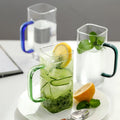 Borosilicate  Glass square Mugs Water Bottle Glass Custom logo for Juice Tea Milk Cups