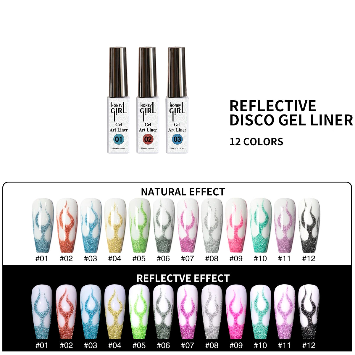HONEY GIRL Custom UV Gel Nail Art Wholesale Reflective High Pigment Logo Painting Custom Polish Design Nail Liner Gel