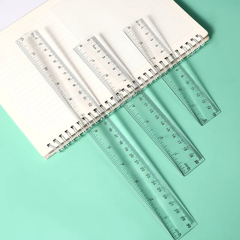 Stationery Plastic Non-Foldable Straight Ruler 15/20/30cm Multi-size Student Office Drawing Tool with Custom Logo Promotional