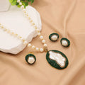 GLSEEVO Hot Selling 18k Gold Plated Bridal Wedding Jewelry Sets Luxury Natural Freshwater Pearl Jewelry Set for Women
