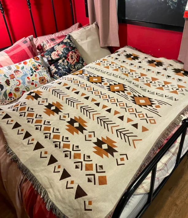 Bohemian Indian Sofa  Decorative  40% Cotton 60% Polyester  Camping Woven Tapestry Blanket