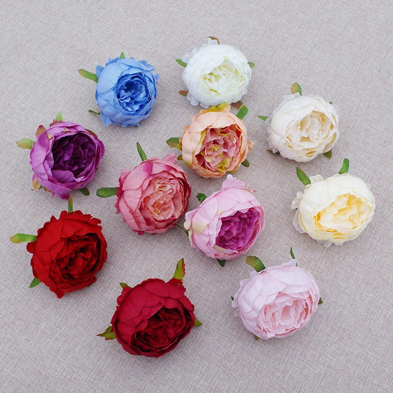 Factory Wholesale 11-Color Artificial Peony Flower Heads for DIY Wedding Christmas Back to School Chinese New Year Decorations