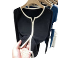 Wholesale Custom Cropped Knitted Cardigans Sweater Women With Double Zippers Women's Cardigan Jacket