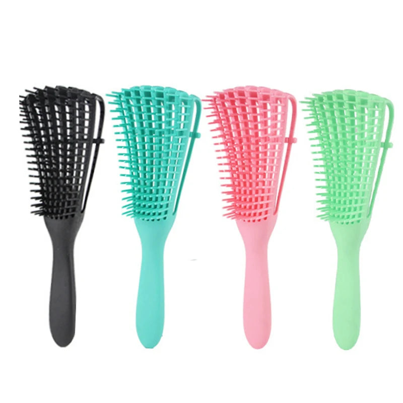 New Natural Brish Eight Rows Massage Detangle Mermaid Detangling Hair Brush With Box for Curly