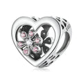 925 Sterling Silver pink Sakura love Inlaid with Dazzling Zircon Charms Pendant Fit Women Bracelet Fine Jewelry DIY BSC570