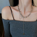 2021 Chain Link Necklace for Women Jewelry Accessories Silver Pendant Drop New Fashion Designer Charm Vintage