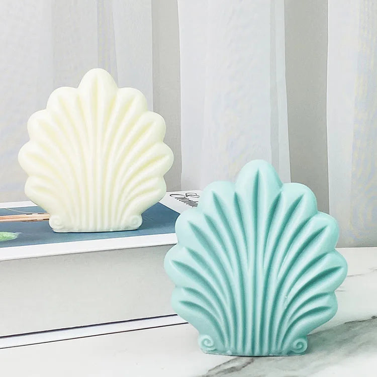 YS 3D Classical Harp Style Shell Candle Mold Silicone Gypsum Aroma Soap Cube Baking Plaster Mould Homemade Exquisite Gift Tools