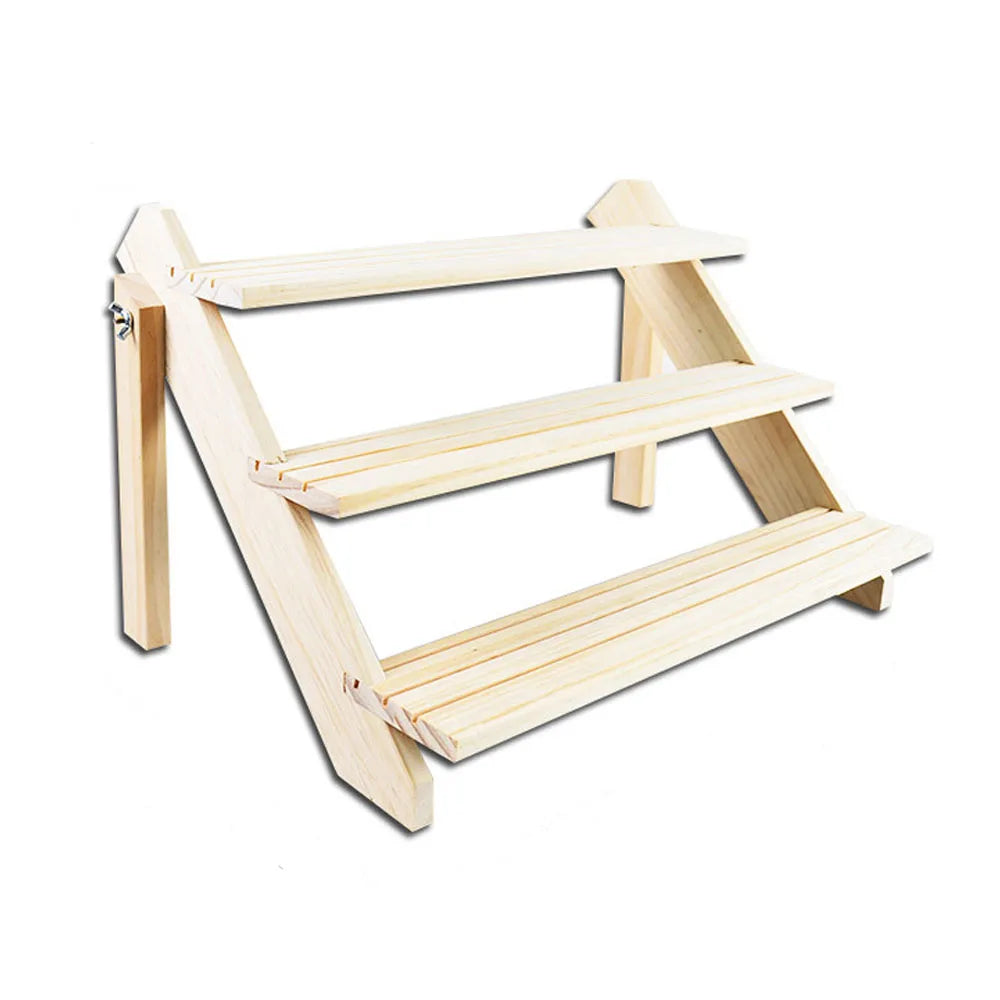 Pine Wood Display Shelf 2 3 4 Tier  Wooden Plant Pot Display Rack for Balcony