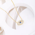 Stainless Steel Evil Eye Necklace INS Diamond Evil Eye Necklace for Female