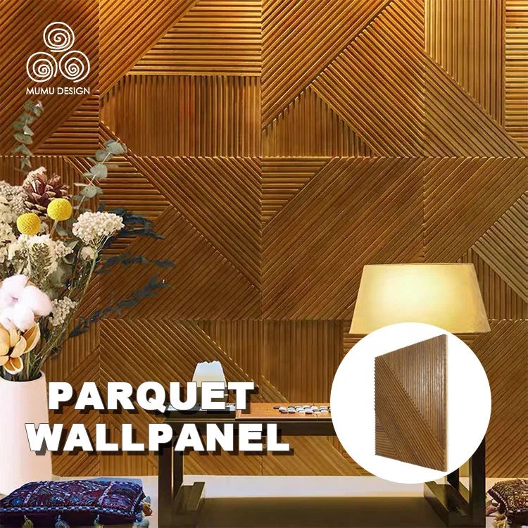 MUMU 3D Attractive Modern Peel and Stick Luxury Art Decor Indoor Restroom Wooden Wall Panel