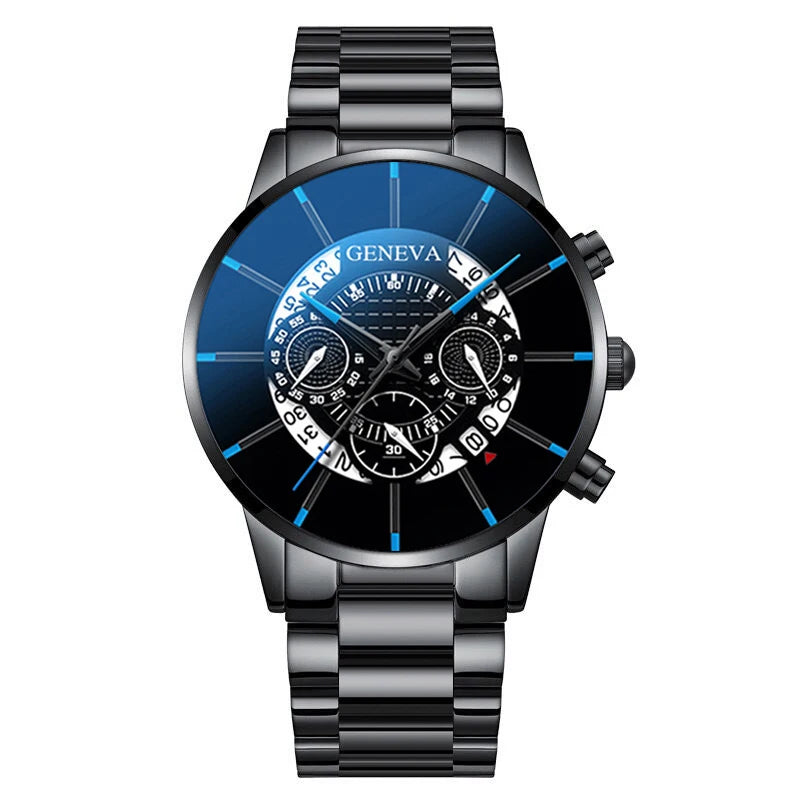 Luxury Business Men's Watch Stainless Steel Skull Man Clock Fashionable Black Male Calendar Dress Quartz Wrist Watch for M SB003