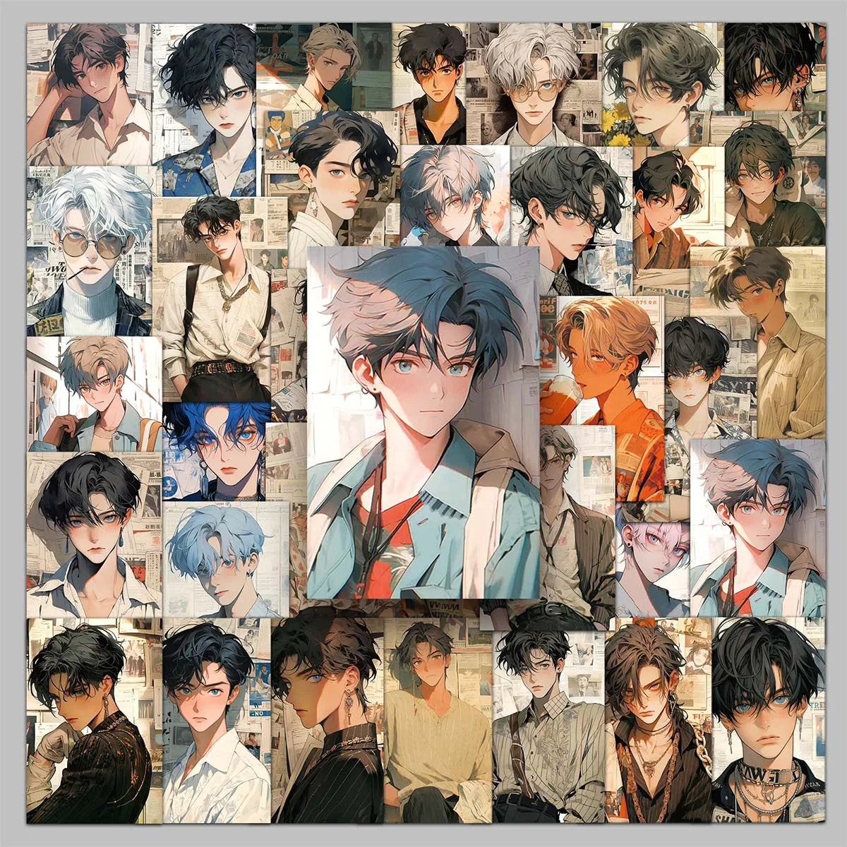 50PCS Factory Hot Selling Handsome Spirit Personality Custom Retro Hong Kong Style Boy Stickers for Mirrors & Dressers