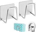Kitchen Stainless Steel Sink Sponges Adhesive Holder Caddy Storage Organizer Adhesive Drain Drying Rack Wall Hooks