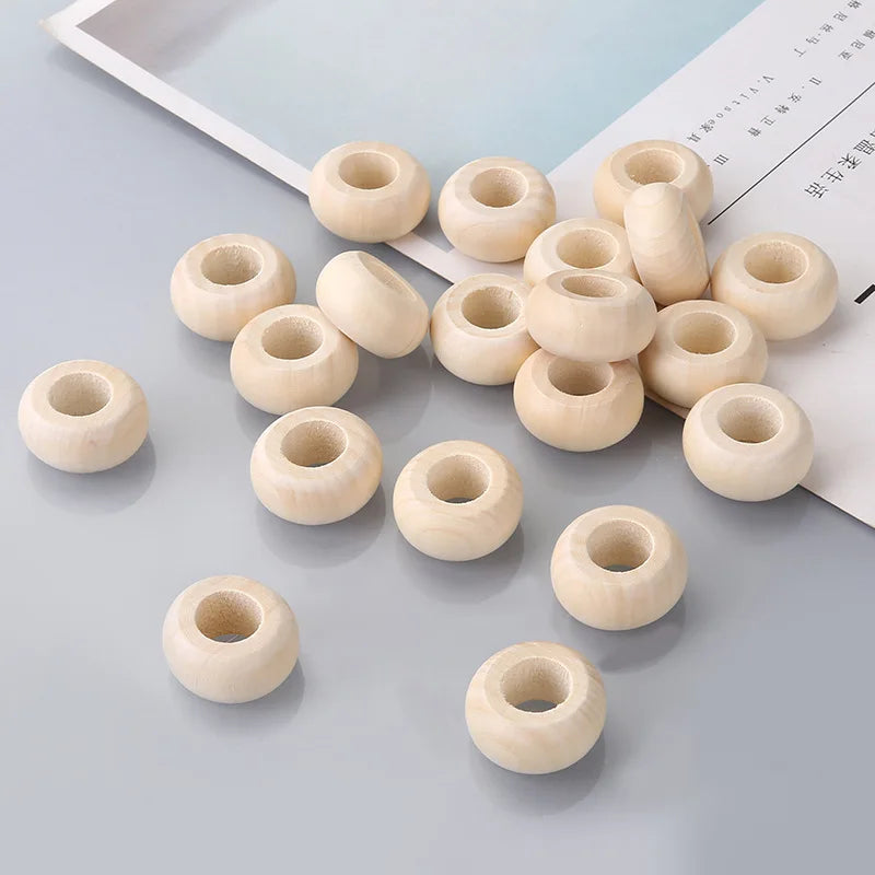 Farmhouse 30*15MM Wood Abacus Beads Cheap Loose Beads with Big Hole for Jewelry Making