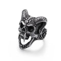 ZZR006 Western Big Devil Satan Vintage Punk Stainless Steel Mens Croissant Skull Ring Hot Creative Jewelry 2021 Wholesale