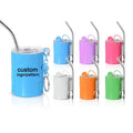 Customized Logo Cocktail Liquor 3oz Straight Stainless Steel Double Wall Tumbler Portable Mini Shot Glass With Keychain