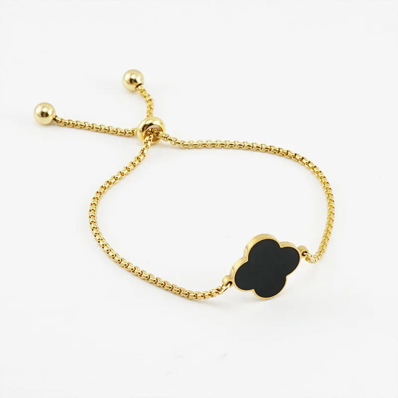 Brazalete De Acero Inoxidable Wholesale Four Leaf Clover Bracelet 18K Gold Bangle Bracelet for Women