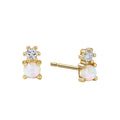 New Arrival 18k 14k Gold Vermeil Jewelry 925 Sterling Silver Opal Cubic Zirconia Mini Stud Earrings