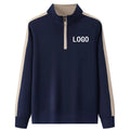 Custom Half Zip Mock Neck Pullover Work Uniform Top Restaurant Bar Waiter 1/4 Zip Fleece Sweatshirt Blank Hoodie for Men Unisex